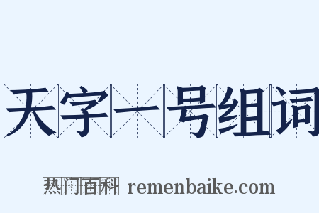 天字一号组词是什么意思的图片